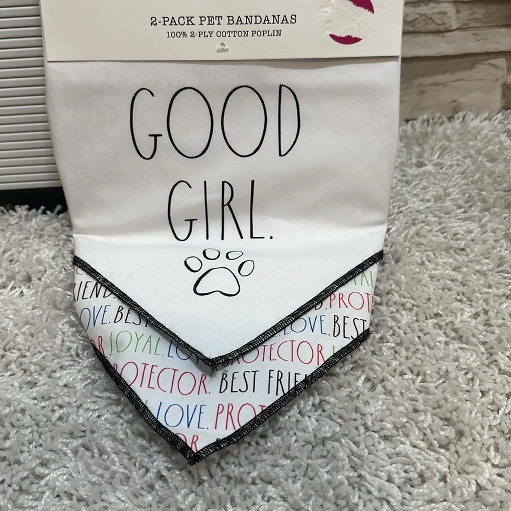 RAE DUNN 2 Pack Pet Bandanas